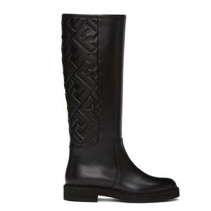 FENDI FF Leather Tall Riding Boots 37